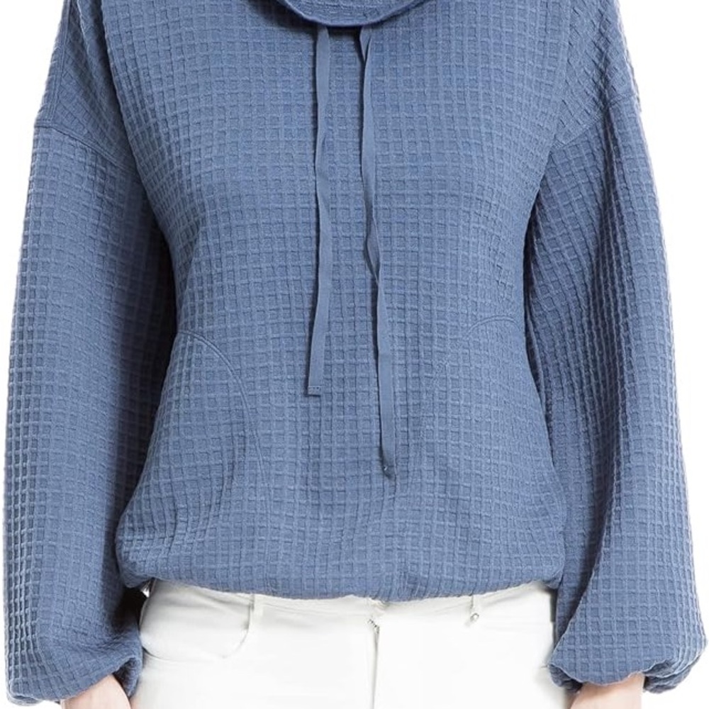 NWT Grey Max Studio Waffle Knit Hoodie